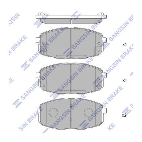 Колодки гальмівні дискові комплект HI-Q Sangsin Brake - SP1162 - зображення №1 SP1162