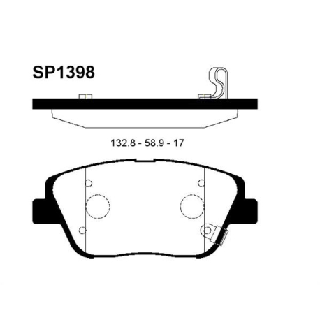 Колодки гальмівні дискові комплект HI-Q Sangsin Brake - SP1398 - зображення №1 SP1398