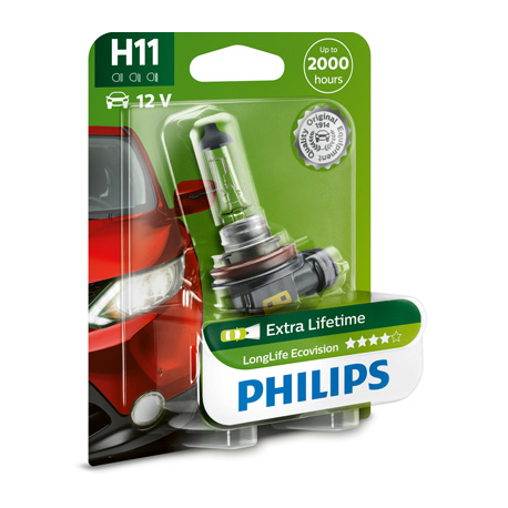 Лампочка H11 (PGJ19-2, 55 Вт, 12 V) PHILIPS - PH 12362LLECOB1 - изображение №1 PH 12362LLECOB1