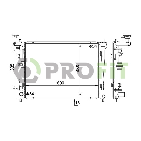 Радіатор охолодження двигуна Profit - PR PR 2910A2 - зображення №1 PR PR 2910A2