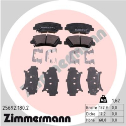 Колодки тормозные дисковые комплект Zimmermann