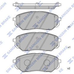 Колодки тормозные дисковые комплект HI-Q Sangsin Brake