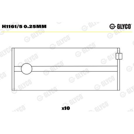 Подшипник коленвала GLYCO - H1161/5 0.25mm - изображение №1 H1161/5 0.25mm