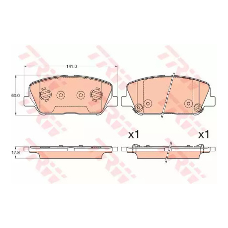 Колодки тормозные дисковые комплект TRW GDB3582. Фото 1 GDB3582