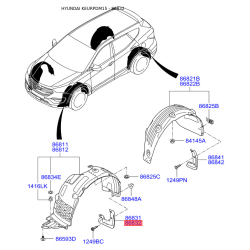 Бризговик передній правий 86832-2W000 Mobis