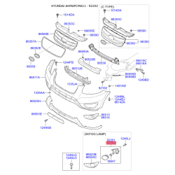 Фара противотуманная правая 92202-2B500 Mobis