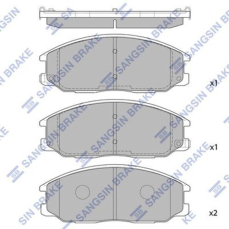 Колодки гальмівні дискові комплект HI-Q Sangsin Brake - SP1171 - зображення №1 SP1171