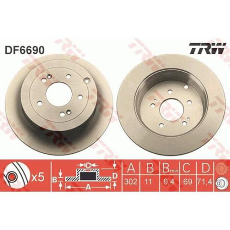 Диск тормозной TRW - DF6690 - изображение №1 DF6690