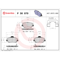 Колодки тормозные дисковые комплект Brembo