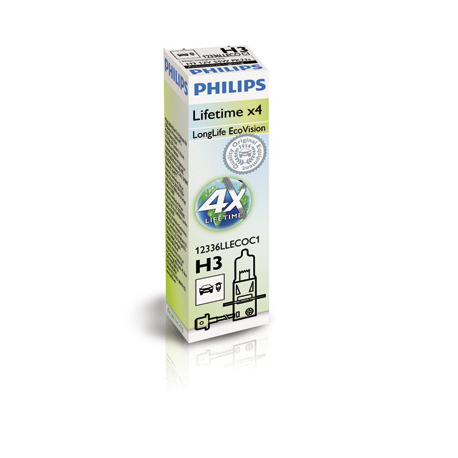 Лампочка H3 (PK22s, 55 Вт, 12 V) PHILIPS - PH 12336LLECOC1 - изображение №1 PH 12336LLECOC1