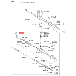 Ремкомплект, наконечник поперечной рулевой тяги 56828-2H000 Mobis