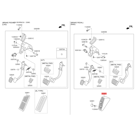 Подножка 84266-3X000WK Mobis - 842663X000WK - схема с каталога 32881, SEURPA216 842663X000WK