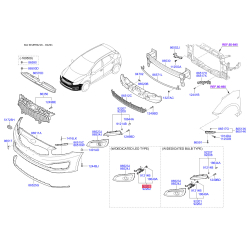 Фара противотуманная левая 92201-A2300 Mobis