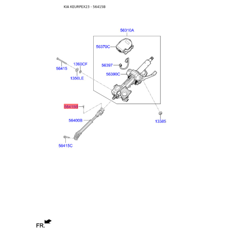 Болт рульової колонки 56415-3Q000 Mobis - 564153Q000 - схема з каталогу 56415B, KEURPEX23 564153Q000