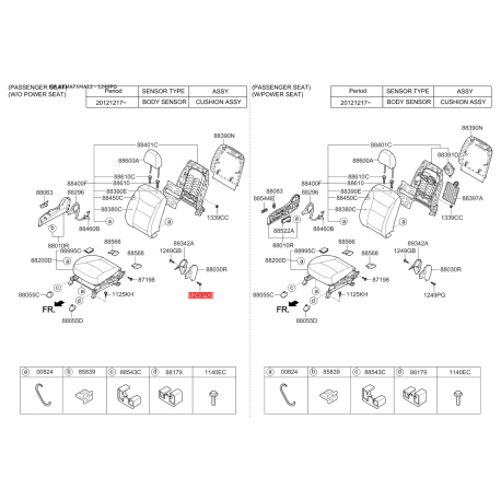 Винт обивки салона 12493-06123 Mobis - 1249306123 - схема с каталога 1249PG, AKMAPXMA12 1249306123