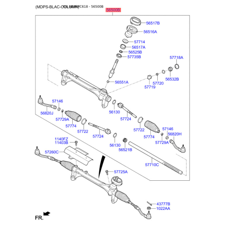 Рулевой механизм 56500-C5600 Mobis - 56500C5600 - схема с каталога 56500B, AEURPC618 56500C5600