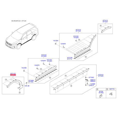 Обшивка (підкрилок), колісна ніша права 87712-C5000 Mobis - 87712C5000 - схема з каталогу 87712D, KRUSPC518 87712C5000