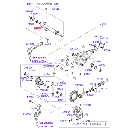 Подшипник, приводной вал 49563-38700 Mobis - 4956338700 - схема с каталога 49563, KRUSPHM20 4956338700