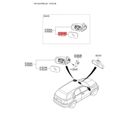 Зеркальный элемент наружного зеркала задний правый 87607-3E200 Mobis