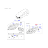 Фара основная левая 92101-C5530 Mobis - 92101C5530 - схема с каталога 92101A, KRUSPC518