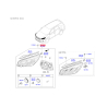 Фара основная левая 92101-C5620 Mobis - 92101C5620 - схема с каталога 92101A, KRUSPC518
