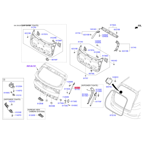 Пружина газова (упор) кришки багажника права 81780-F1000 Mobis - 81780F1000 - схема з каталогу 81780, SRUSPF119 81780F1000