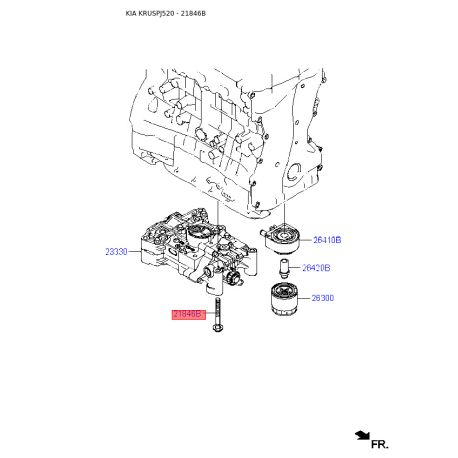 Болт маслонасоса 21390-2G060 Mobis - 213902G060 - схема з каталогу 21846B, KRUSPJ520 213902G060