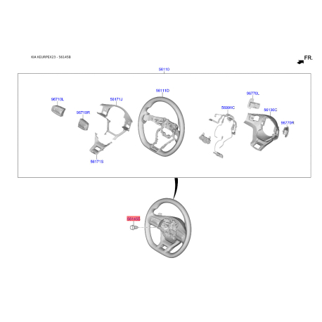 Болт руля 56115-B1000 Mobis - 56115B1000 - схема с каталога 56145B, KEURPEX23 56115B1000