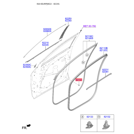 Упор (отбойник) капота 17371-08518B Mobis - 1737108518B - схема с каталога 82191, KEURPJW22 1737108518B
