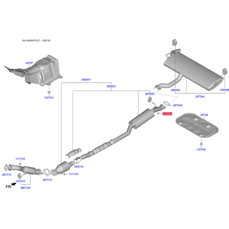 Гайка, выпускной коллектор 13183-12000 Mobis - 1318312000 - схема с каталога 28679C, KKMAPTH23 1318312000