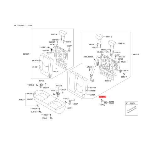 Болт фары и фонаря K9978-60820B Mobis - K997860820B - схема с каталога 1018AA, KKMAPAM12 K997860820B