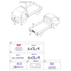 Емблема задніх та боковой дверей, капота 86353-3W510 Mobis