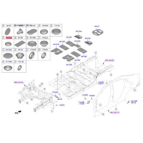 Заглушка кузова 84136-1D100 Mobis - 841361D100 - схема с каталога 84136C, KRUSPM621 841361D100