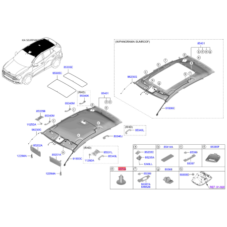 Заглушка кузова 85746-3L000ED Mobis - 857463L000ED - схема с каталога 85746, SEURPHW22 857463L000ED