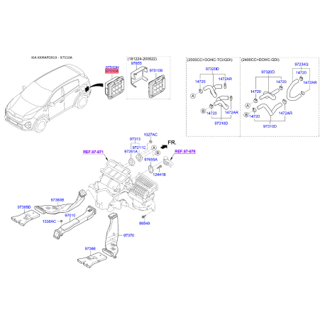 Решетка (клапан) багажника левая 97530-D9000 Mobis - 97530D9000 - схема с каталога 97510A, KKMAPD919 97530D9000