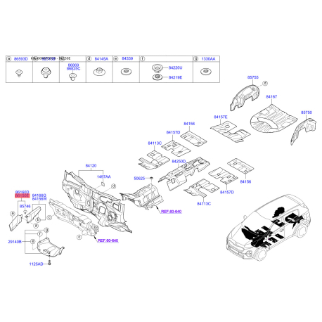 Кришка переднього крила ліва 84111-D9001 Mobis - 84111D9001 - схема з каталогу 86150E, KKMAPD919 84111D9001
