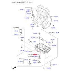 Кільце ущільнювальне передньої кришки мотора 21591-2A000 Mobis