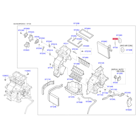 Уплотнительное кольцо трубки кондиционера 97141-2D200 Mobis - 971412D200 - схема с каталога 97726, REURPDXR15 971412D200