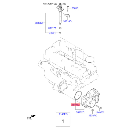 Кільце ущільнювальне паливної системи 35105-2F000 Mobis - 351052F000 - схема з каталогу 35106C, SRUSPF119 351052F000
