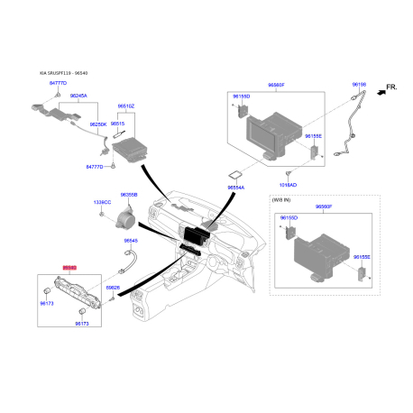 Магнітола 96540-F1VV0WK Mobis - 96540F1VV0WK - схема з каталогу 96540, SRUSPF119 96540F1VV0WK