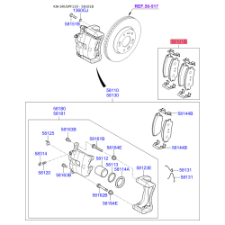 Колодки тормозные дисковые комплект 58101-D7A70 Mobis