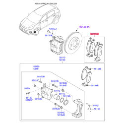 Колодки тормозные дисковые комплект 58101-D7A50 Mobis