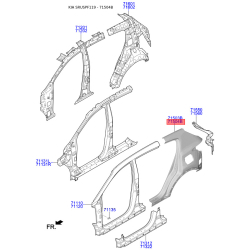 Крыло заднее (или часть боковины) правое 71504-F1C00 Mobis