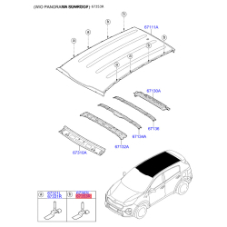 Каркас даху задній правий 67363-D9000 Mobis