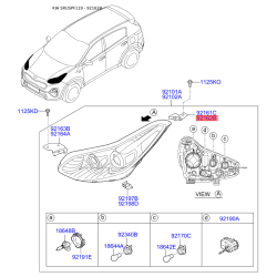 Крепление фары, освещение правое 92141-F1000 Mobis