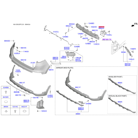 Кронштейн, буфер лівий 86641-F1500 Mobis - 86641F1500 - схема з каталогу 86641A, SRUSPF119 86641F1500