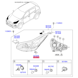 Крепление фары, освещение правое 92143-F1000 Mobis
