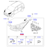 Крепление фары, освещение правое 92143-F1000 Mobis - 92143F1000 - схема с каталога 92198D, SRUSPF119