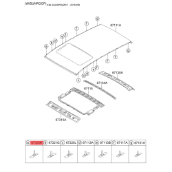 Каркас крыши правый 67330-1F000 Mobis