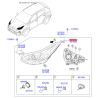Крепление фары, освещение левое 92131-F1000 Mobis - 92131F1000 - схема с каталога 92161C, SRUSPF119